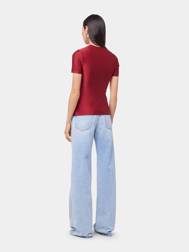 RED SHORT-SLEEVE DRAPED TOP IN JERSEY 5