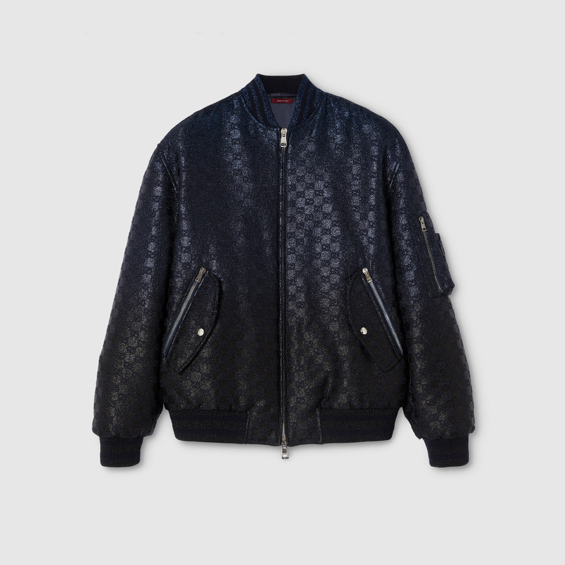 GG canvas lamé padded zip jacket 1