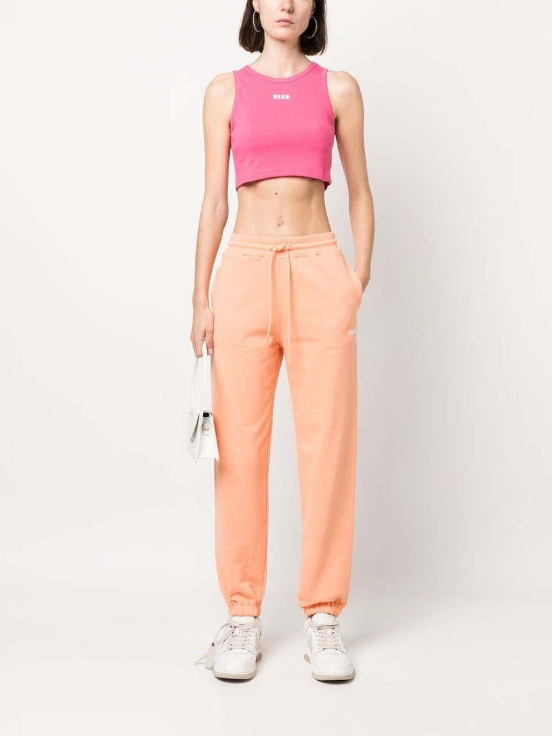 MSGM logo-print cropped tank top outlook