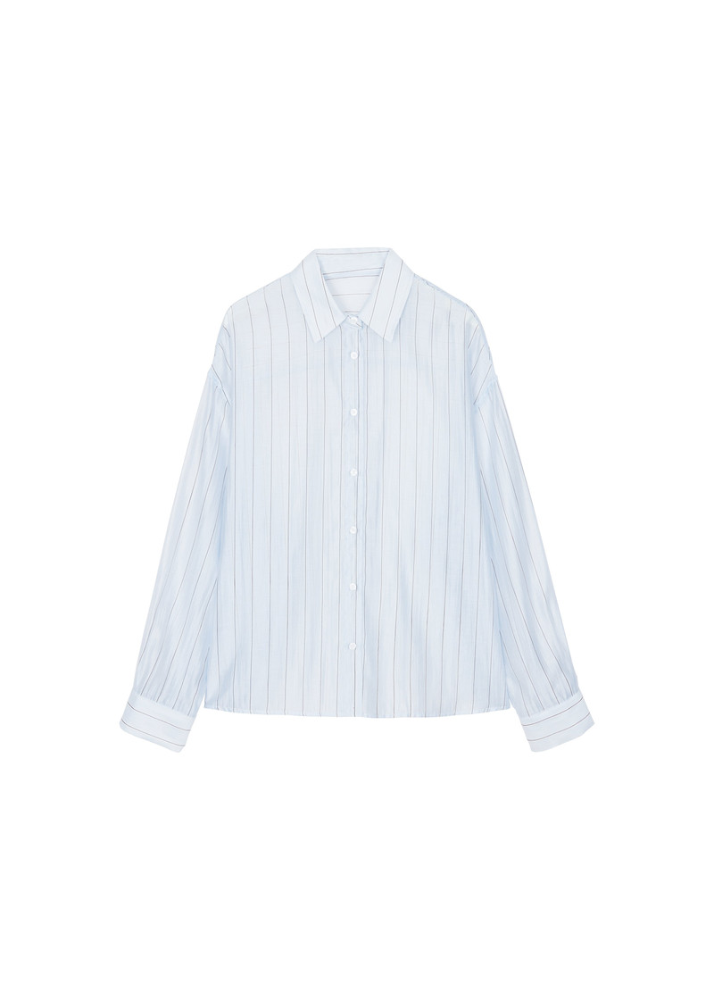 Vranor Light Sheer Shirt - Light Blue/Black Stripe 1