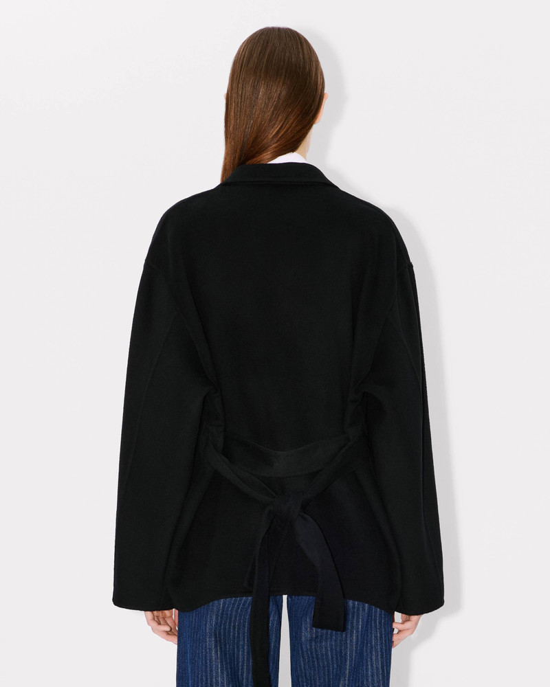 Workwear belted jacket in wool and cotton 5
