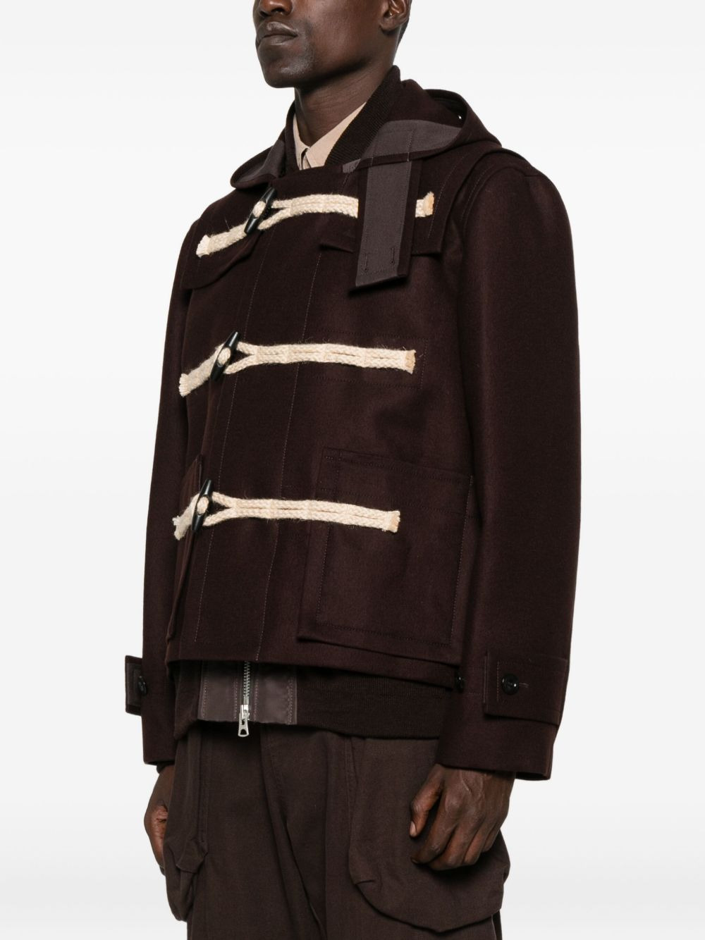 hooded toggle jacket - 3