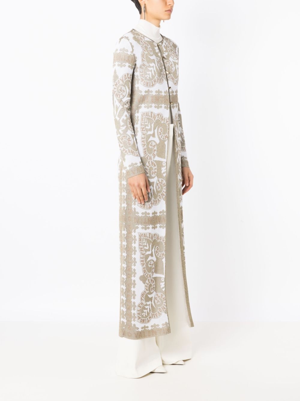 geometric-print metallic-finish cape - 3