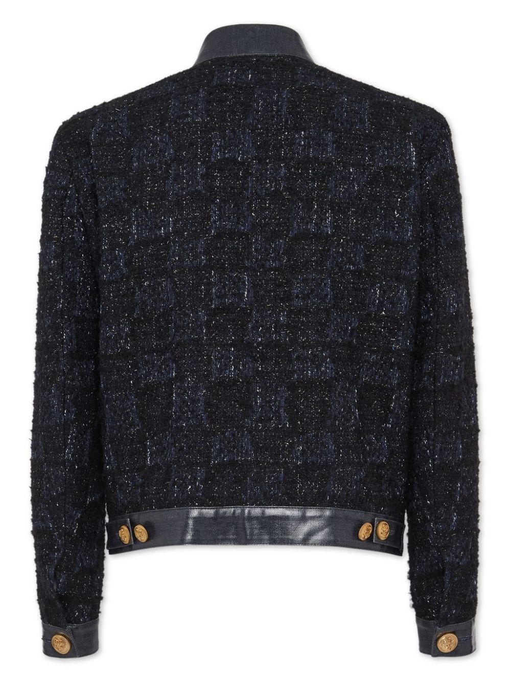 chain-detailing tweed jacket - 2