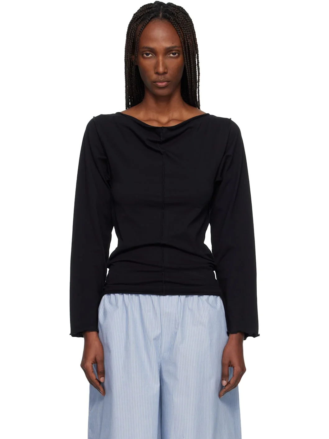 Black Daffa Long Sleeve Top - 1