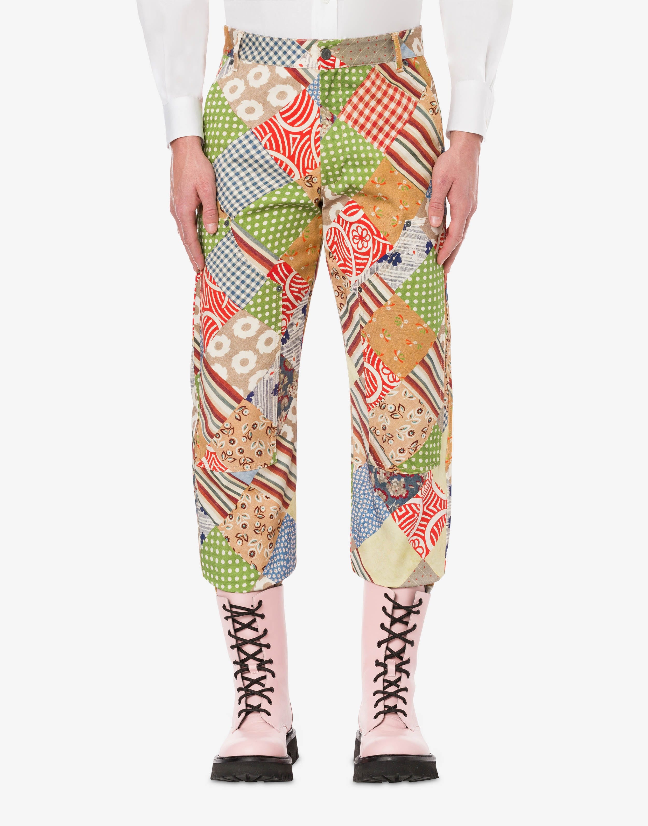 QUILT PRINT COTTON TROUSERS - 2