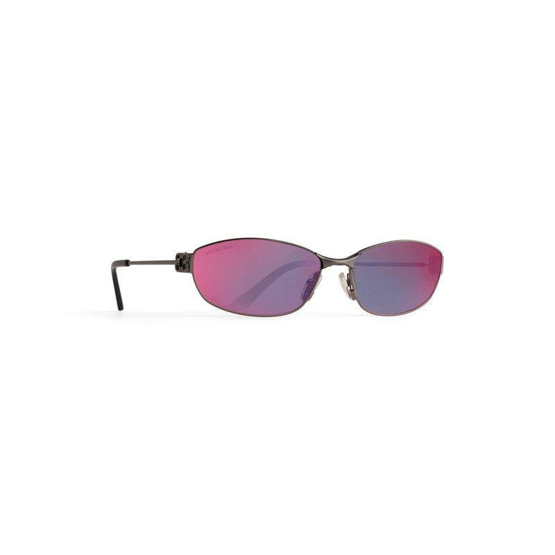 BALENCIAGA Mercury Oval Sunglasses  in Dark Silver outlook