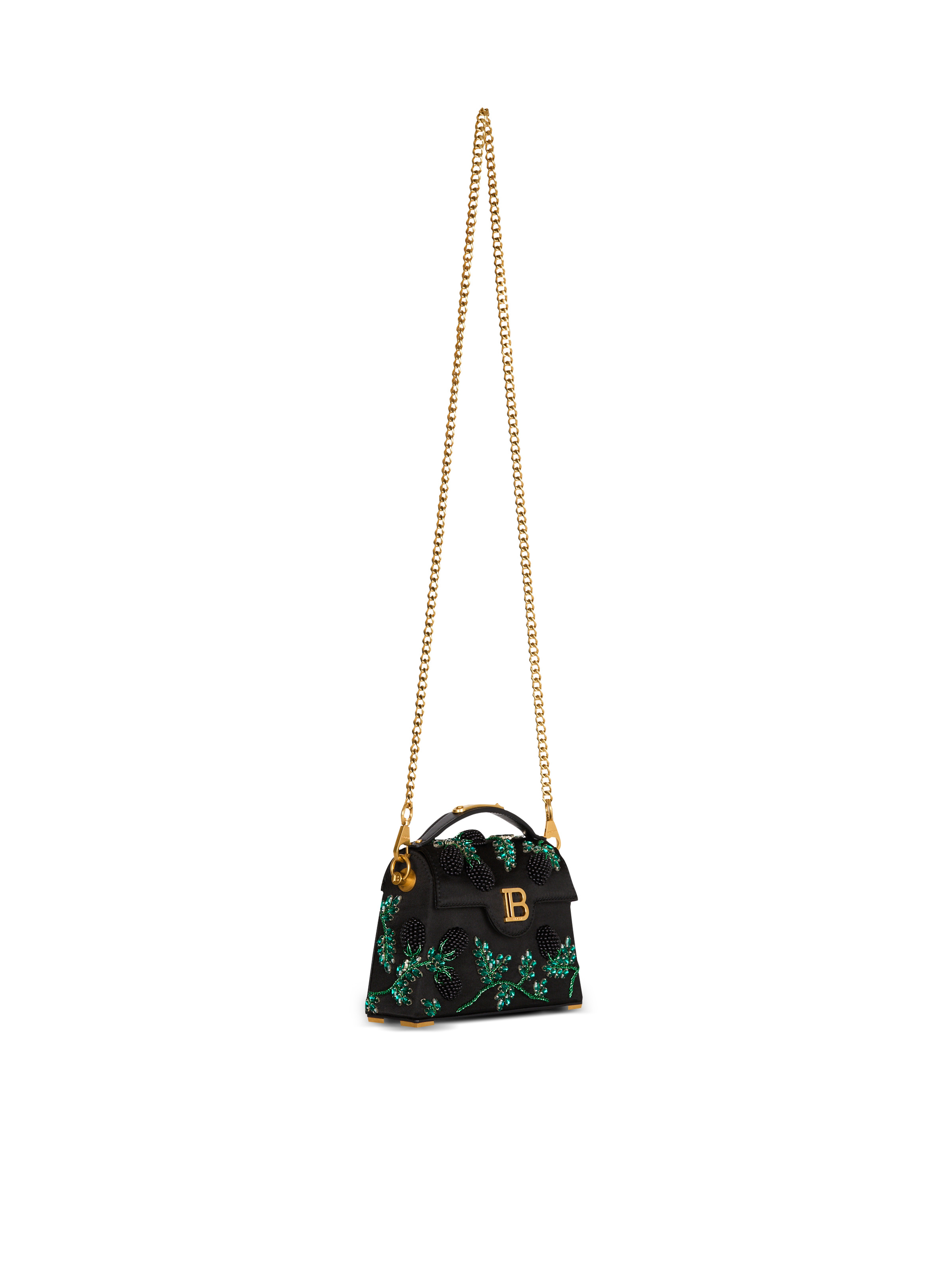 Small B-Buzz Dynasty bag in Blackberry-embroidered satin - 3