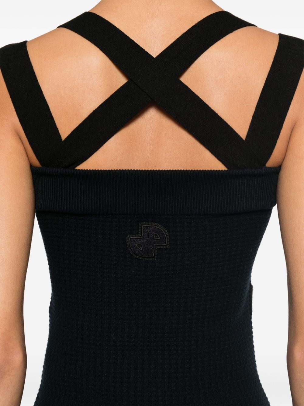 double-strap 3D-knit mini dress - 5