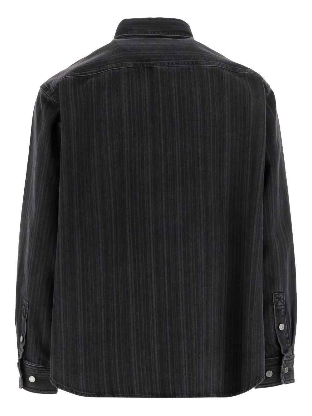 stripe-pocket cotton shirt - 2