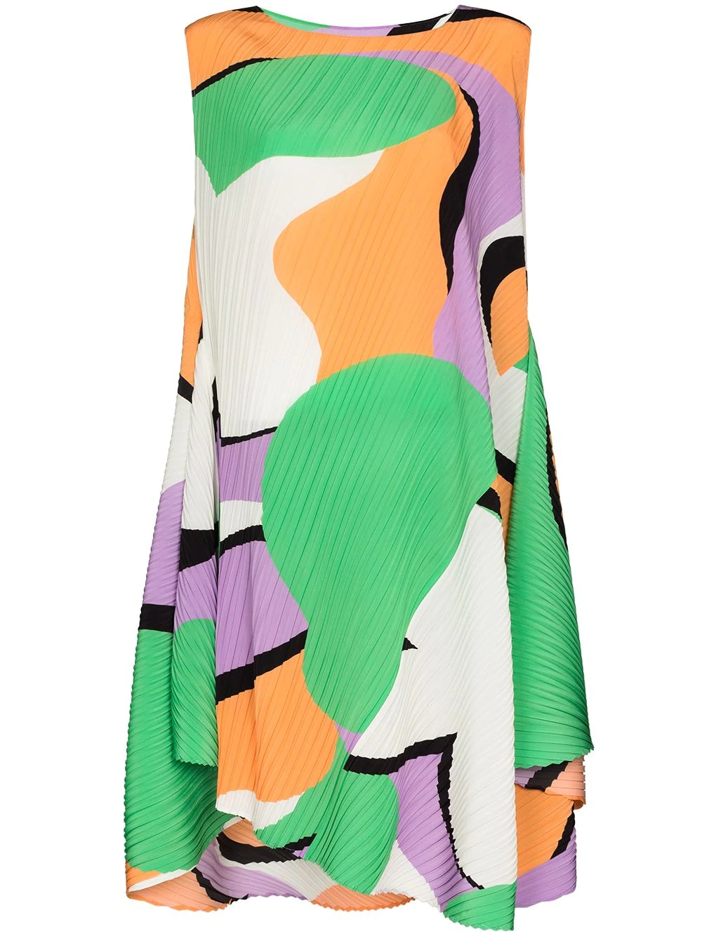 asymmetric abstract print dress - 1