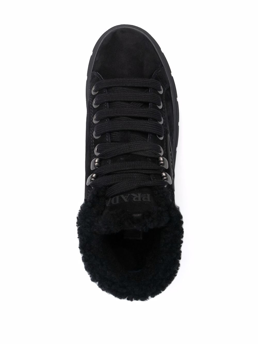 logo plaque shearling ankle boots - 4