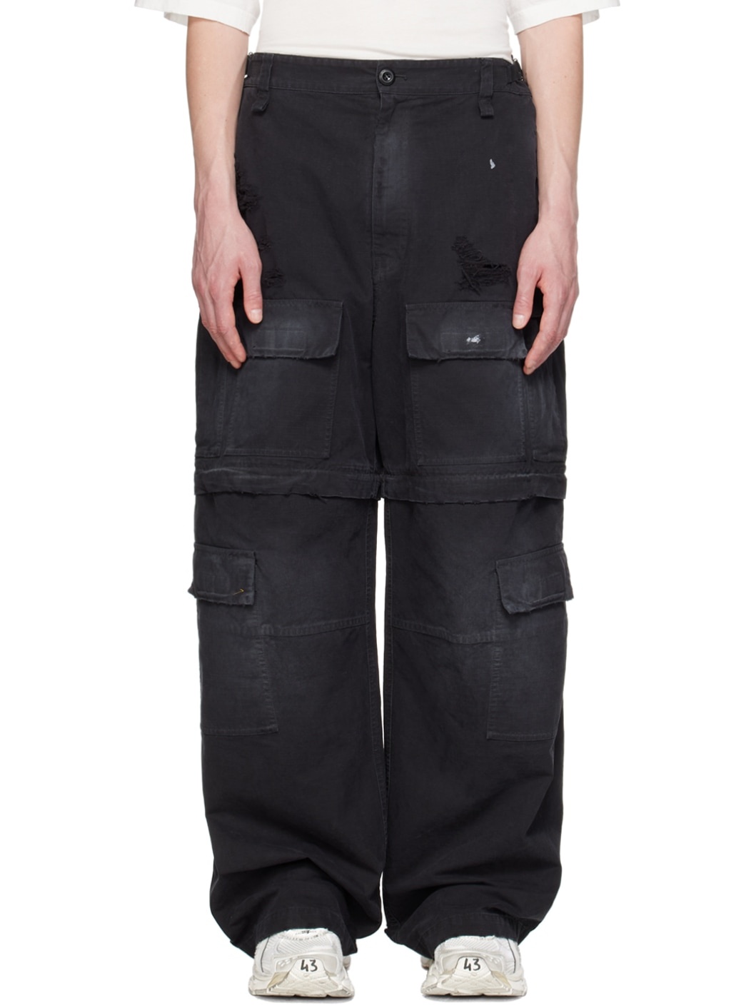 Black Large Cargo Pants - 1