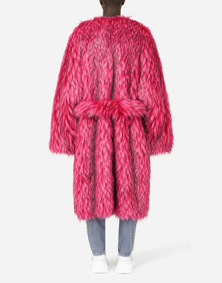 Coat with faux fur belt - 2