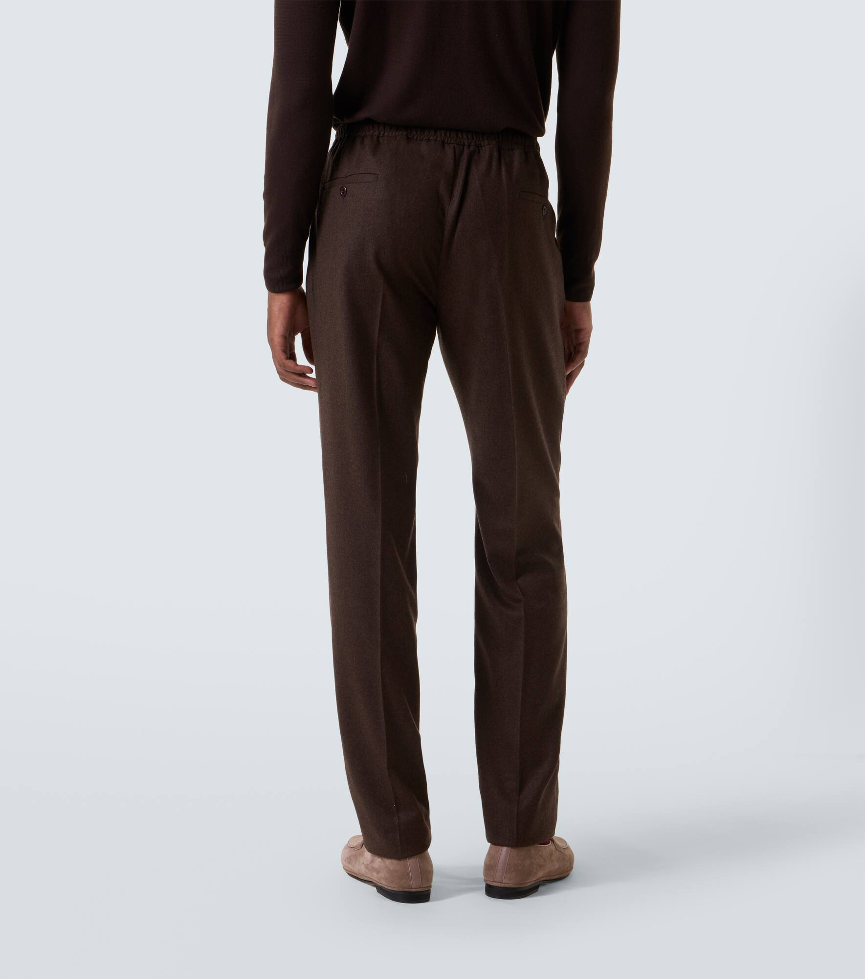 Virgin wool flannel tapered pants - 4