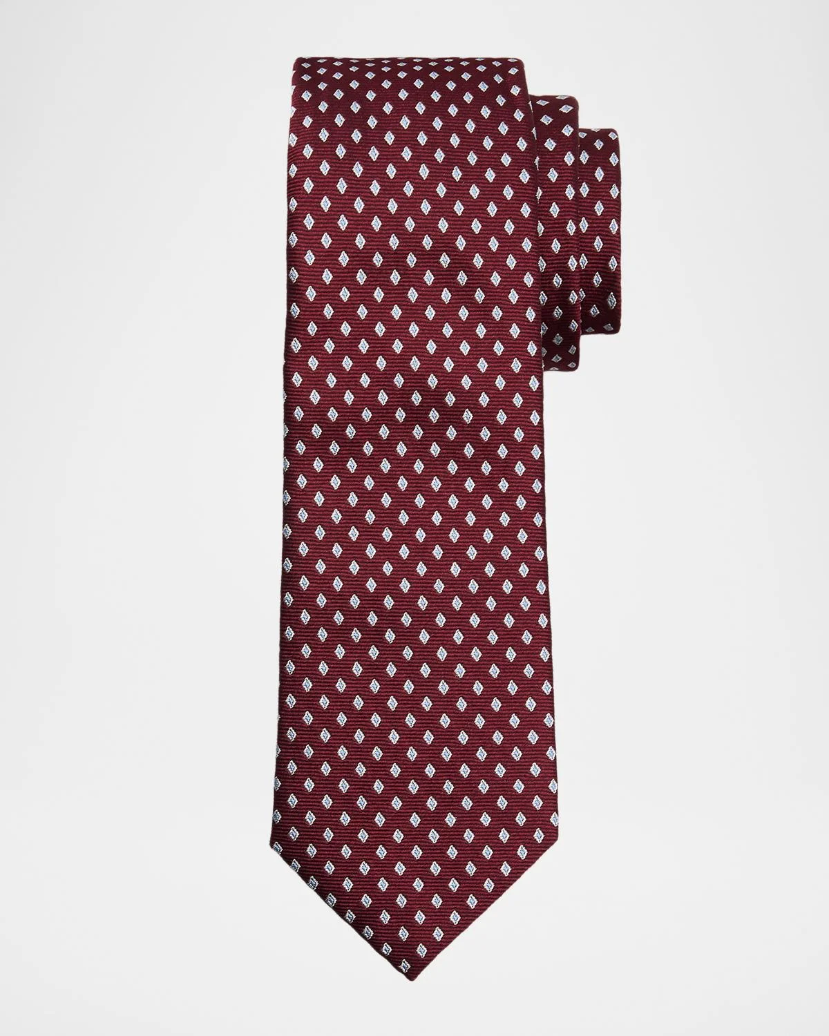 Men's Geometric Box Silk Tie - 1