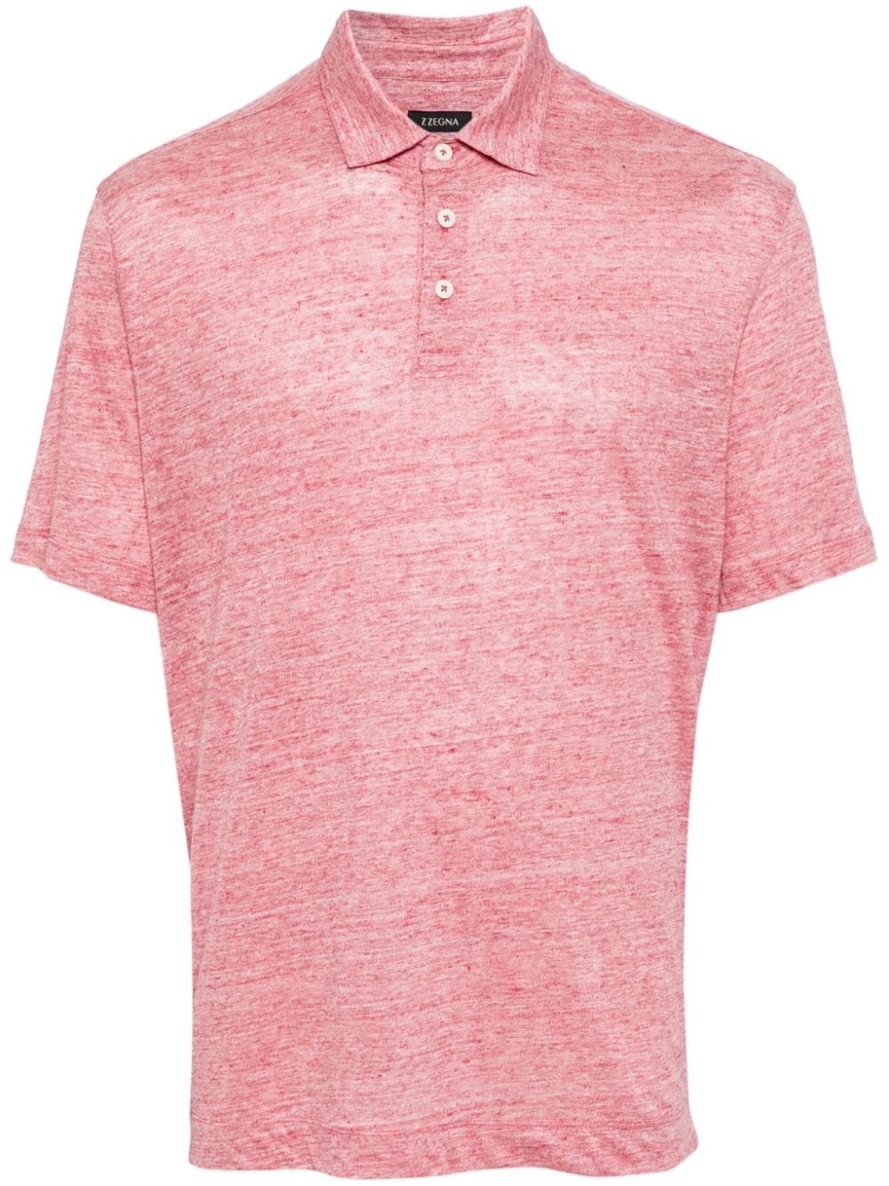 short-sleeve linen polo shirt - 1