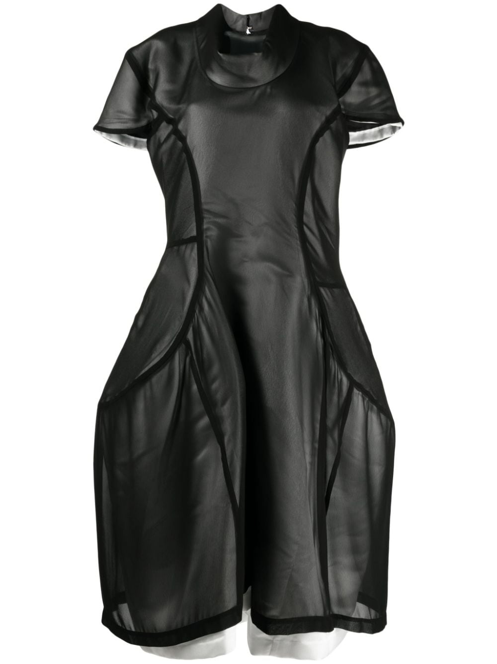 asymmetric panelled midi dress - 1