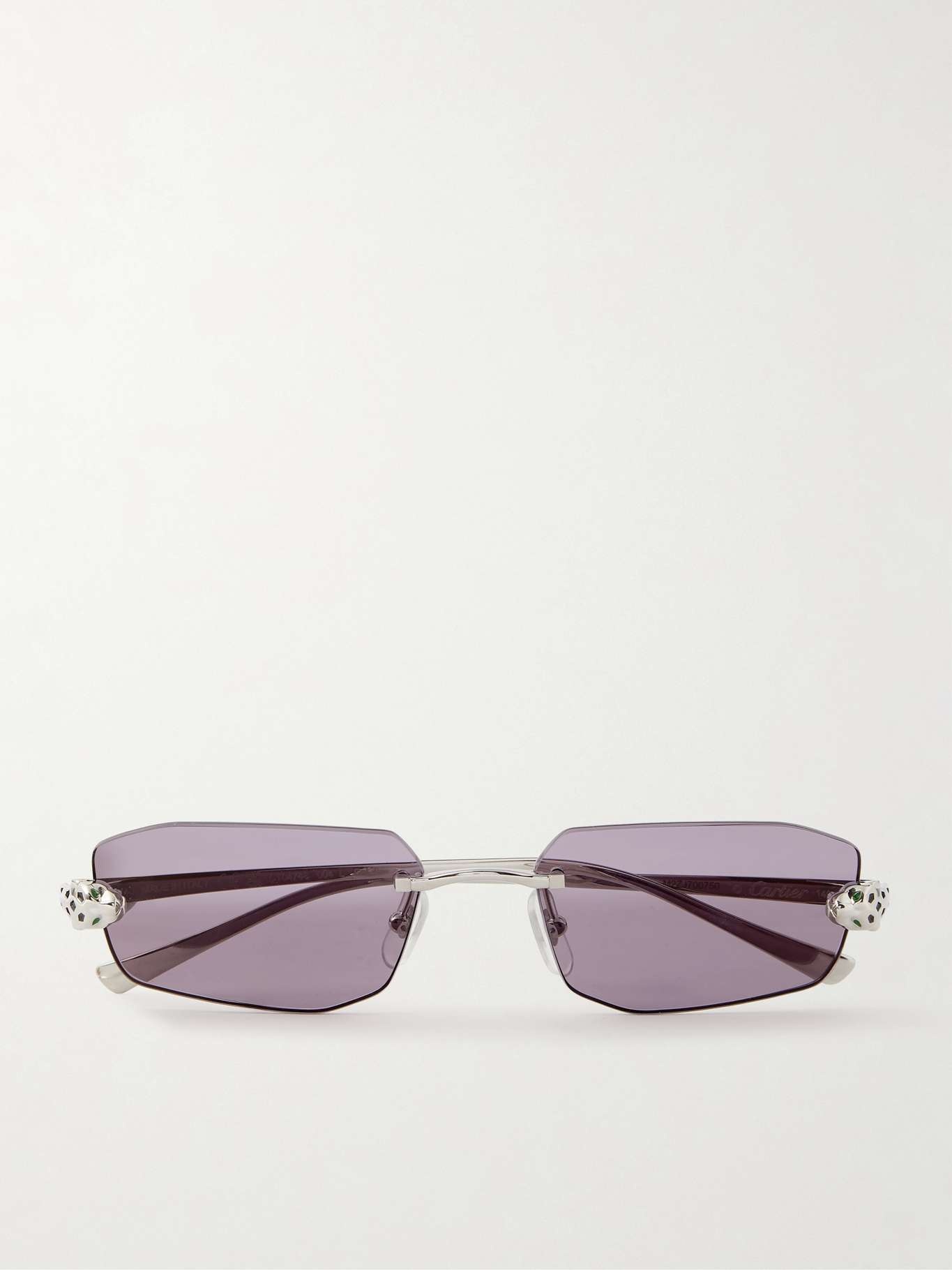 Rectangle-frame silver-tone sunglasses - 1