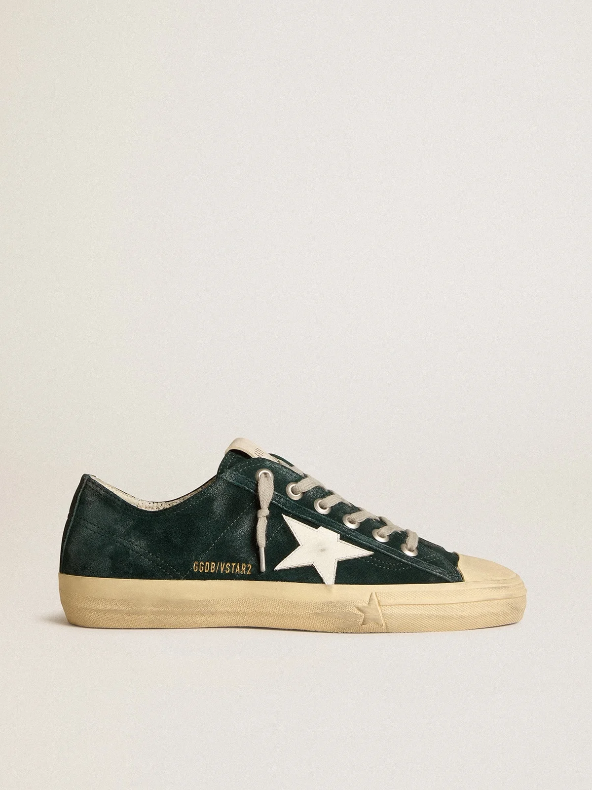 V-Star in forest-green suede with white leather star - 1