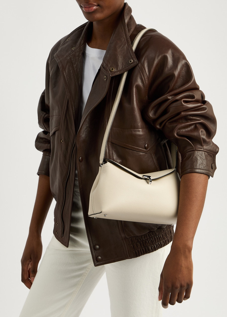 Toteme T-Lock Grained Leather Clutch - 6