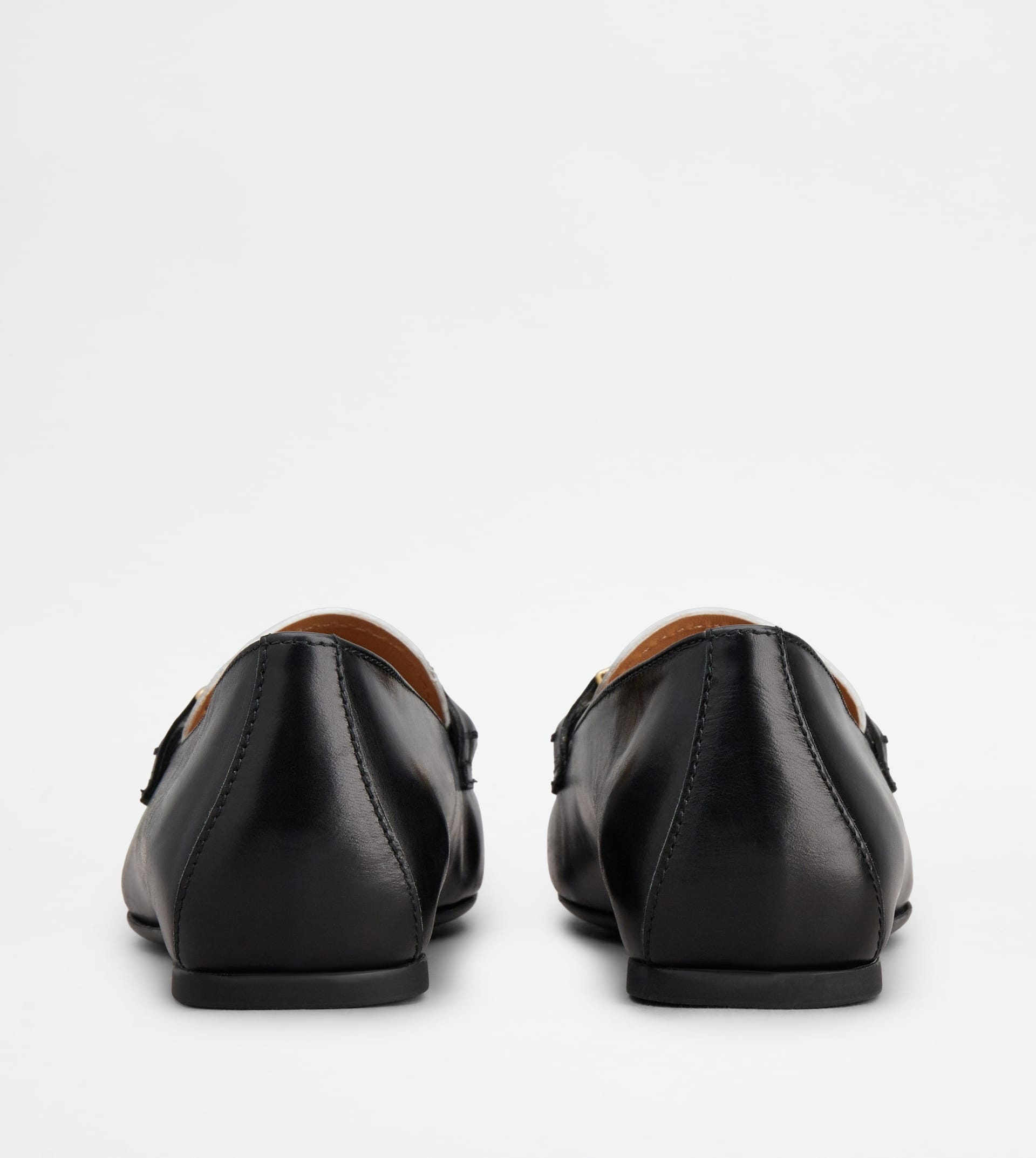 LOAFERS IN LEATHER - BLACK, WHITE - 2