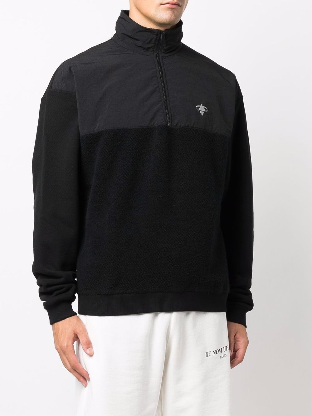 cross-motif panelled sweatshirt - 3