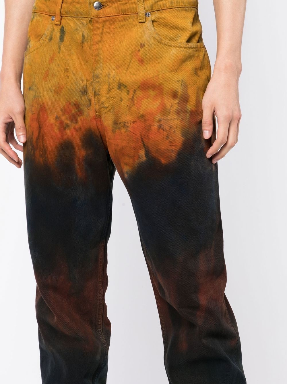 distressed straight-leg jeans - 5