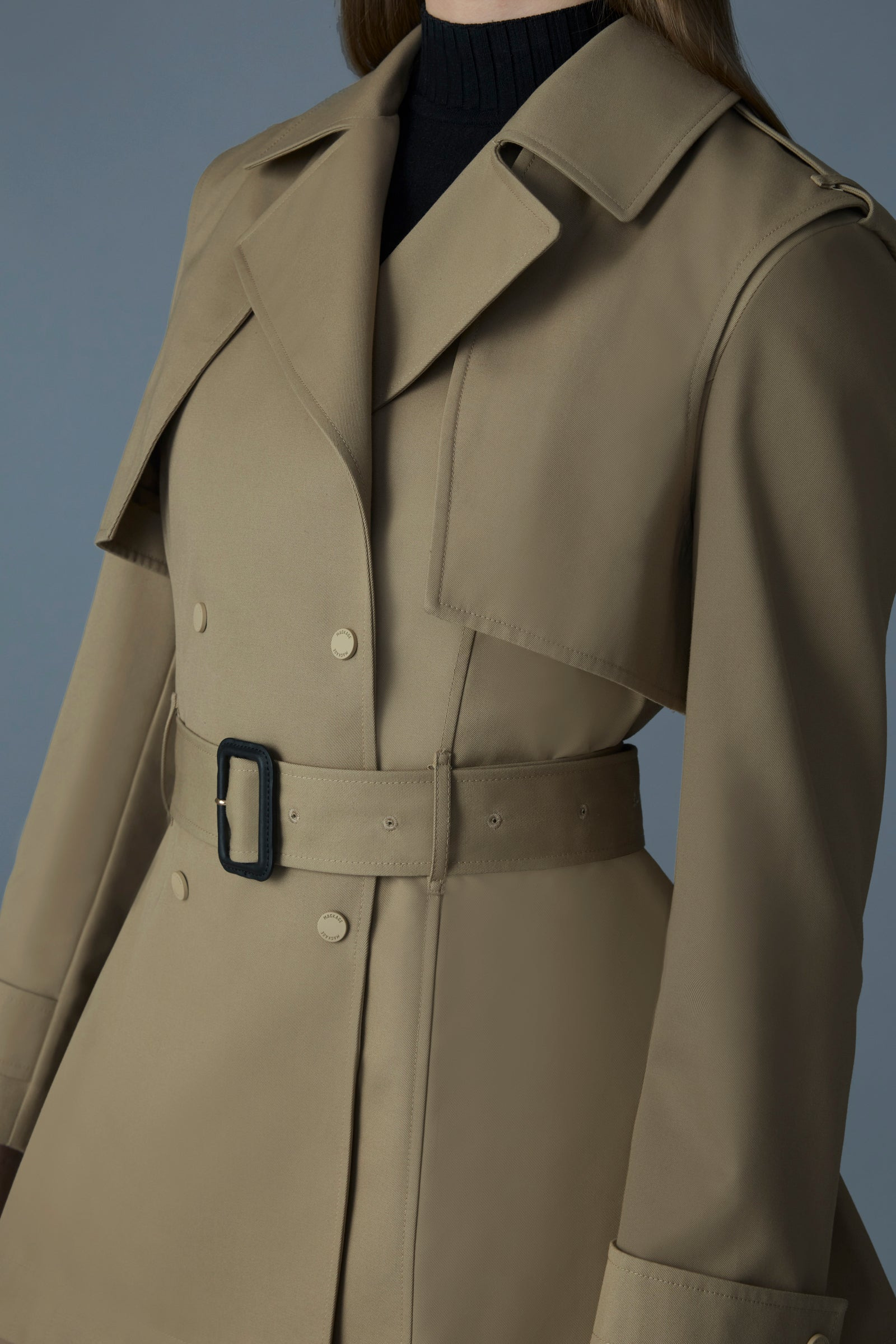ADVA Mid-Length Buckled Belt Trench - 5