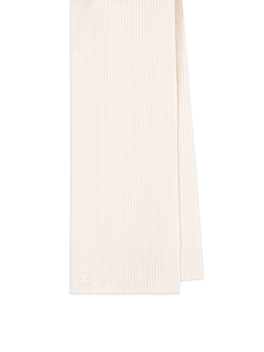 ribbed wool scarf - 2