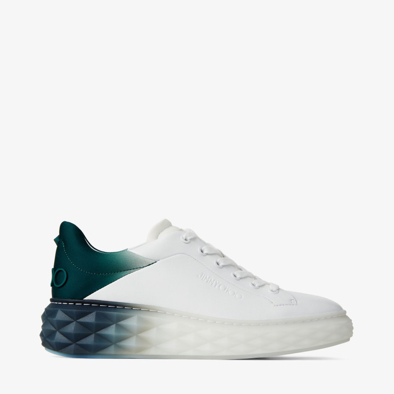 Diamond Maxi/f Ii
White and Green Leather Trainers with Platform Sole 1
