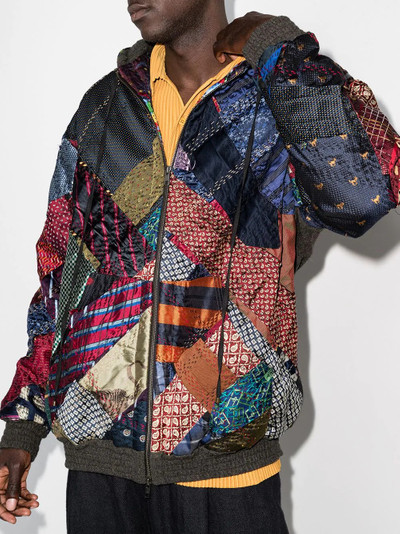 By Walid Hayden patchwork hooded jacket outlook