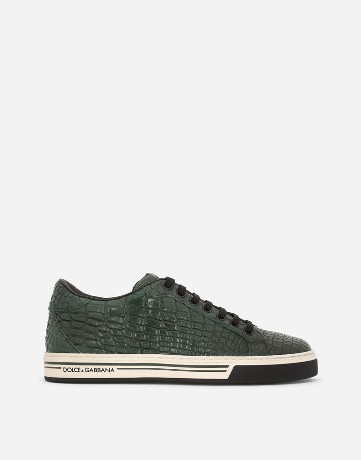 Hand-polished crocodile skin Roma sneakers - 1