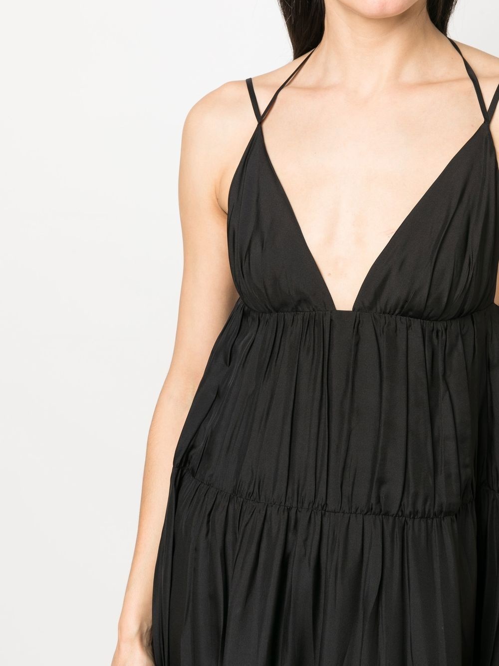 ruched silk long dress - 5