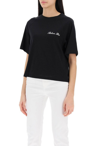 Balmain CROPPED T-SHIRT WITH LOGO EMBROIDERY outlook