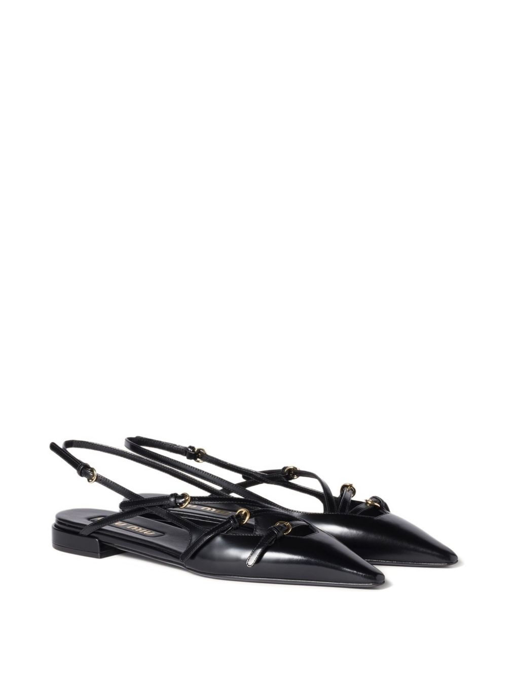 buckled slingback flat pumps - 2