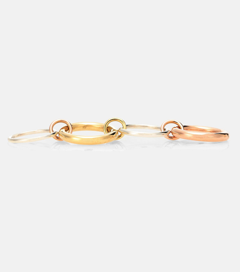 Cici Rose 18kt gold and sterling silver linked rings 4