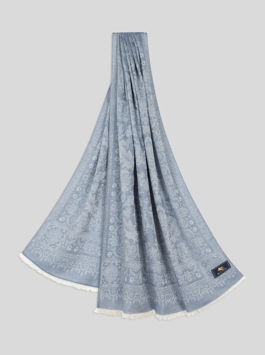 WOOL, COTTON AND SILK SCARF - 1