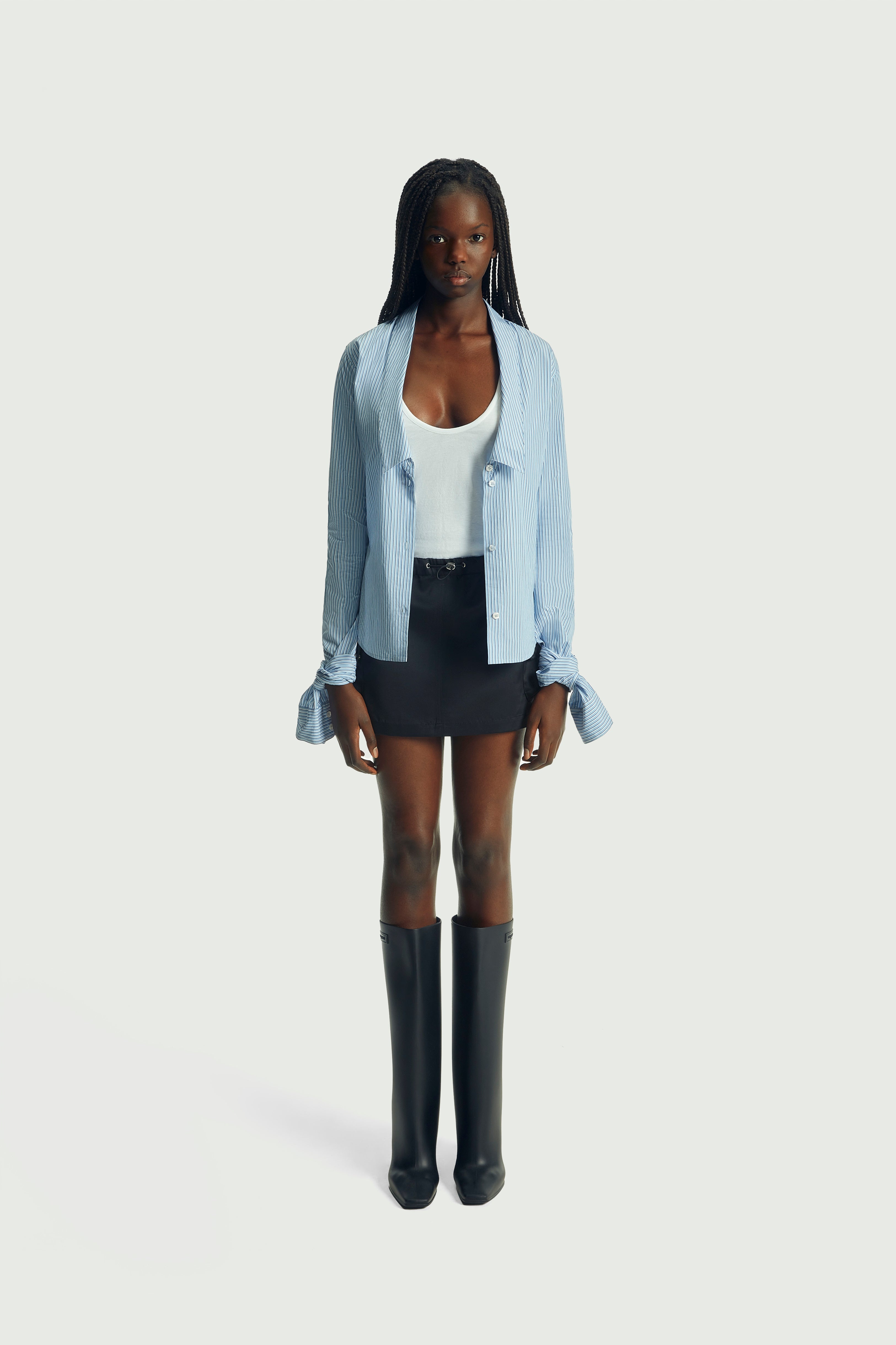 Stripped Open Collar Shirt - 3