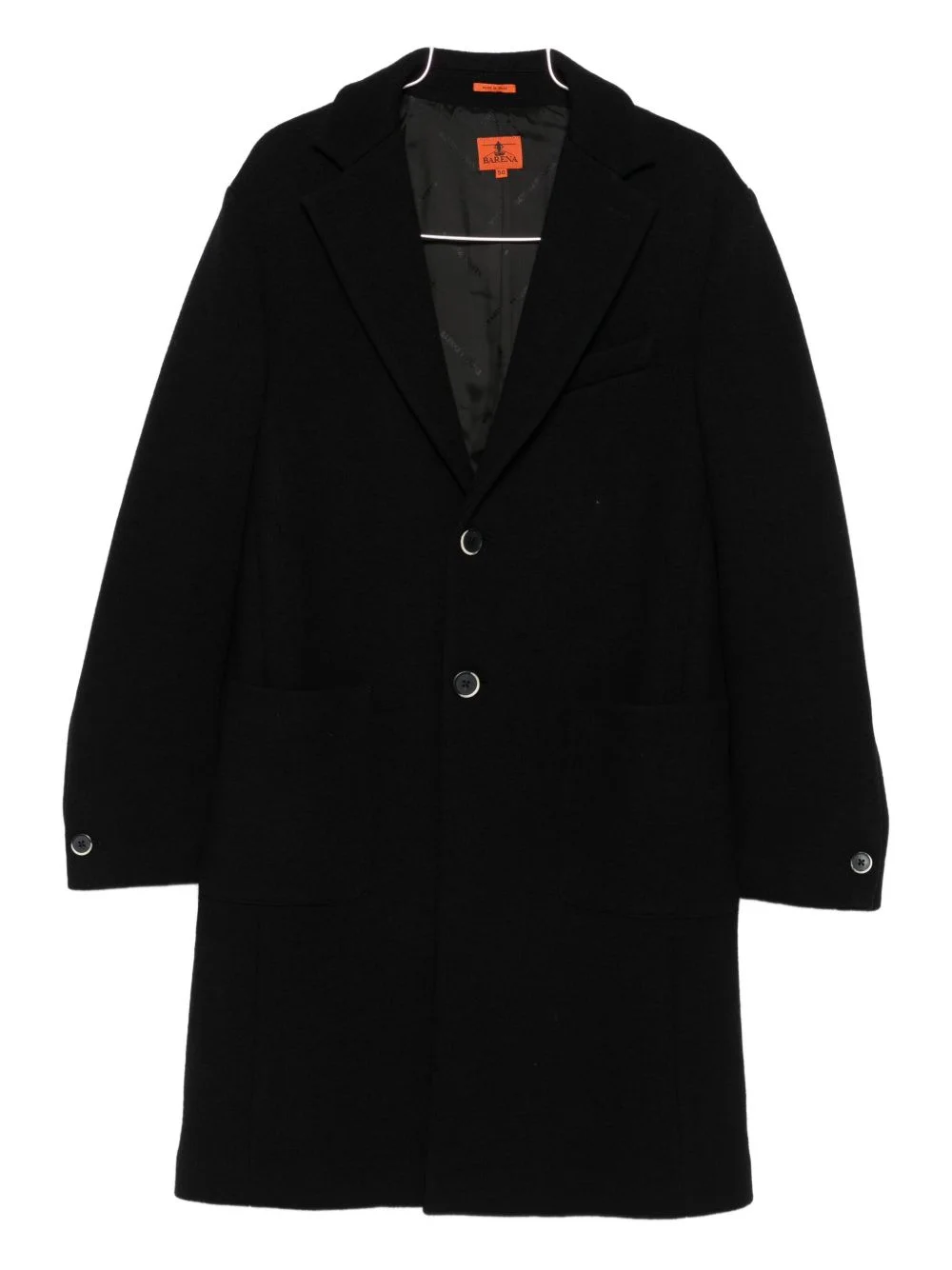 single-breasted long-sleeve coat - 1