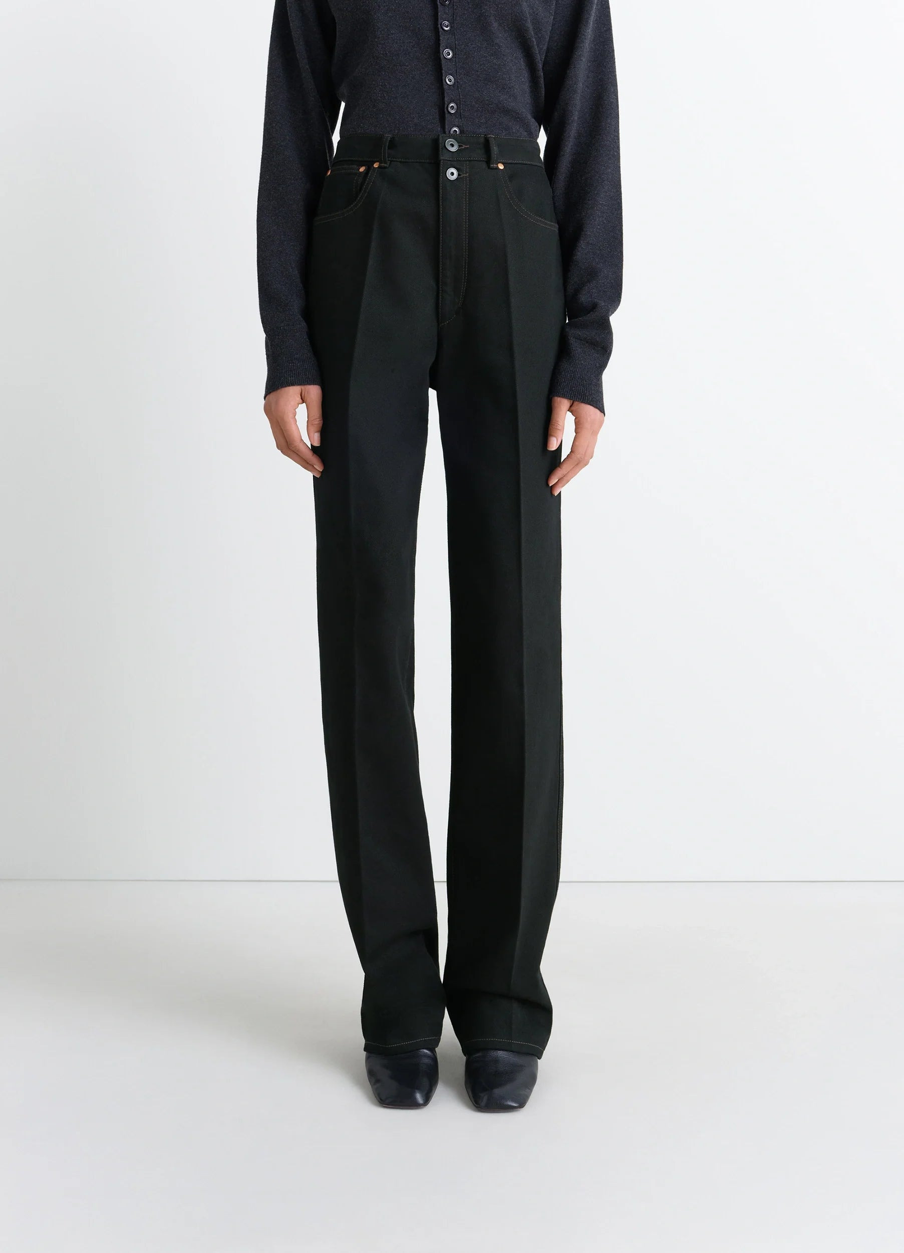 HIGH WAISTED STRAIGHT PANTS - 4