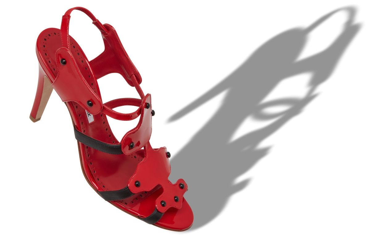 Red Patent Leather Strappy Sandals - 2