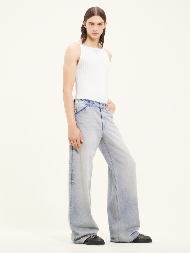 SAILOR BLUE DENIM BAGGY PANTS 3