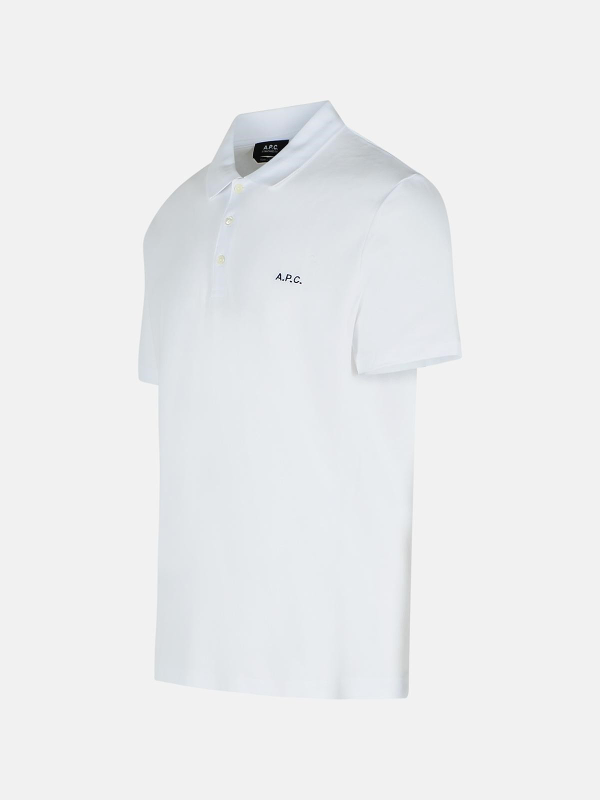 'GOTS' WHITE COTTON POLO SHIRT - 2