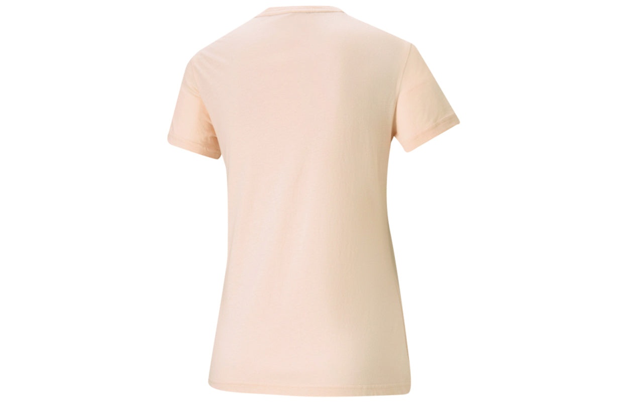 (WMNS) PUMA Heart Tee Love Printing Logo Sports Round Neck Short Sleeve Pink Red 845596-27 - 2