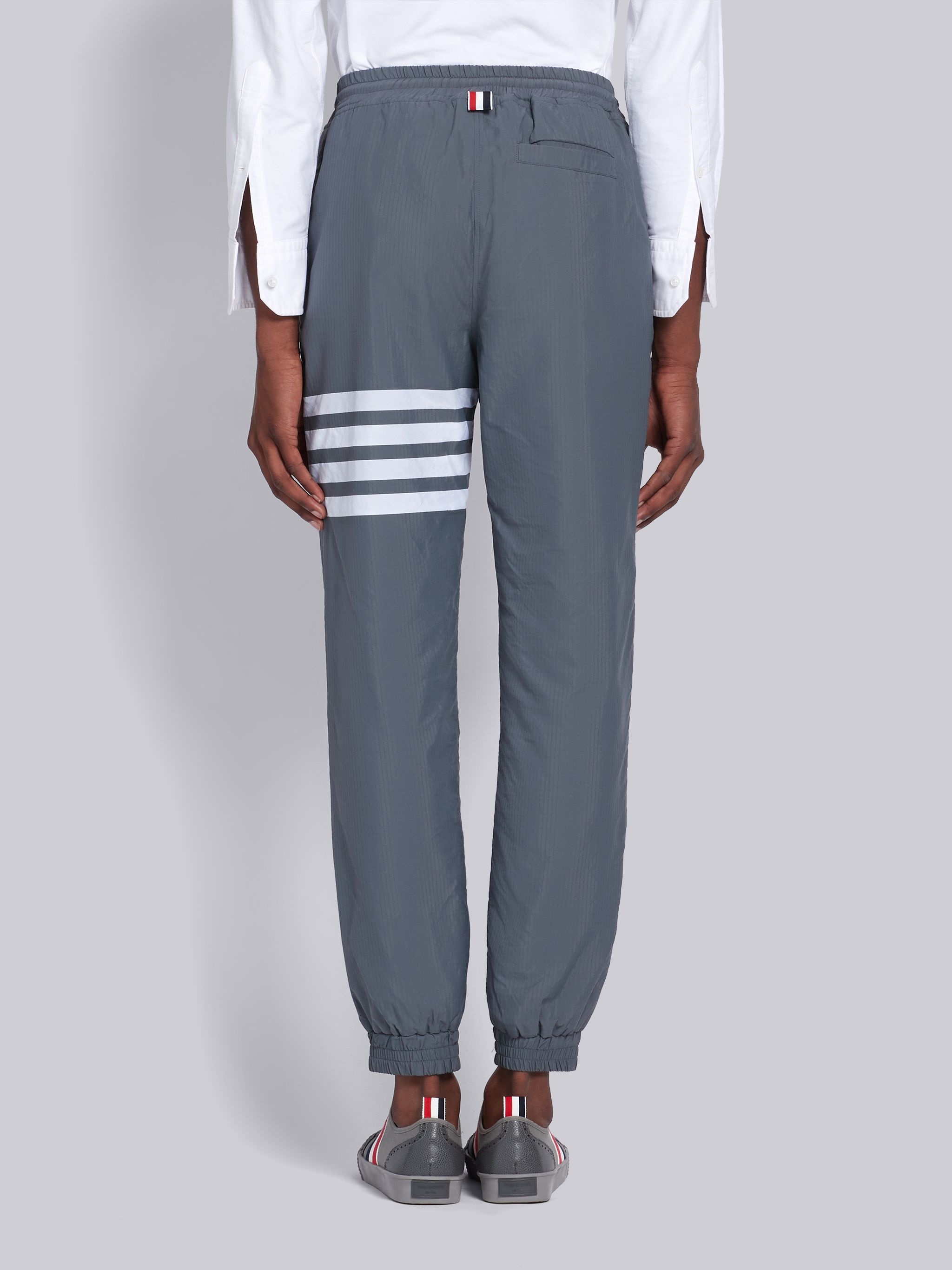 Medium Grey Engineered 4-Bar Track Pants - 3