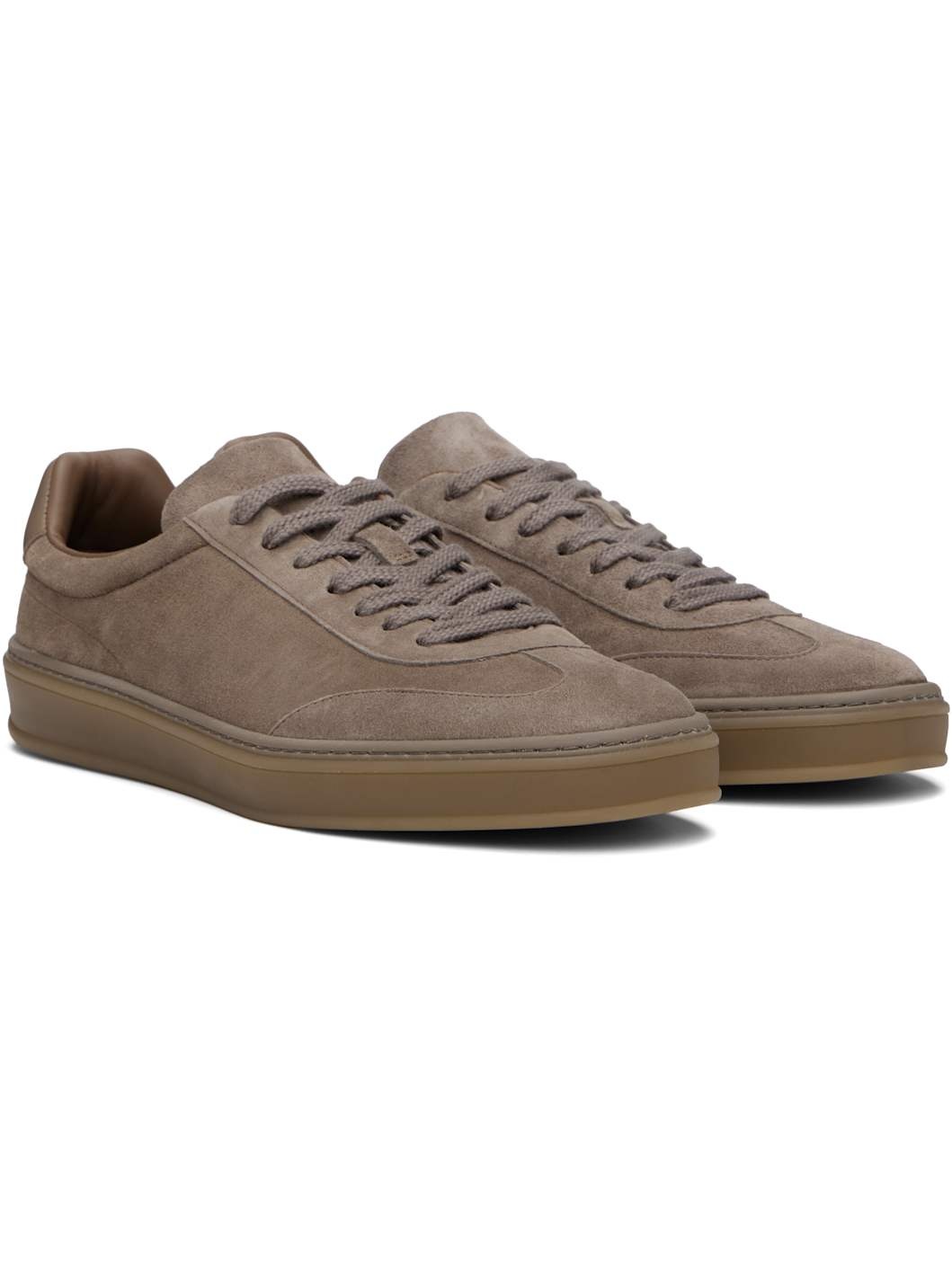 Brown BECKHAM Edition Low-Top Suede Sneakers - 4