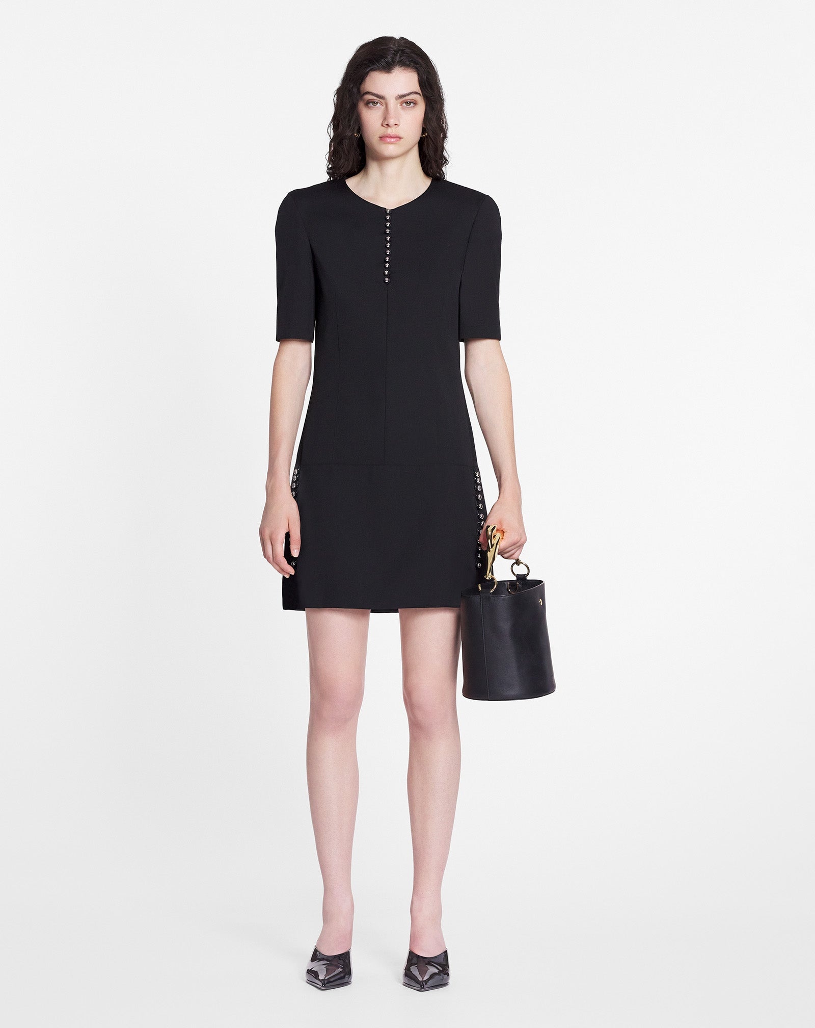 SHORT-SLEEVED TAILORED MINI DRESS - 2