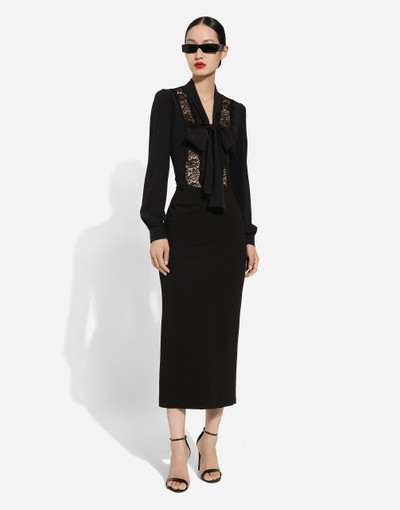 Dolce & Gabbana Straight-cut jersey midi skirt outlook