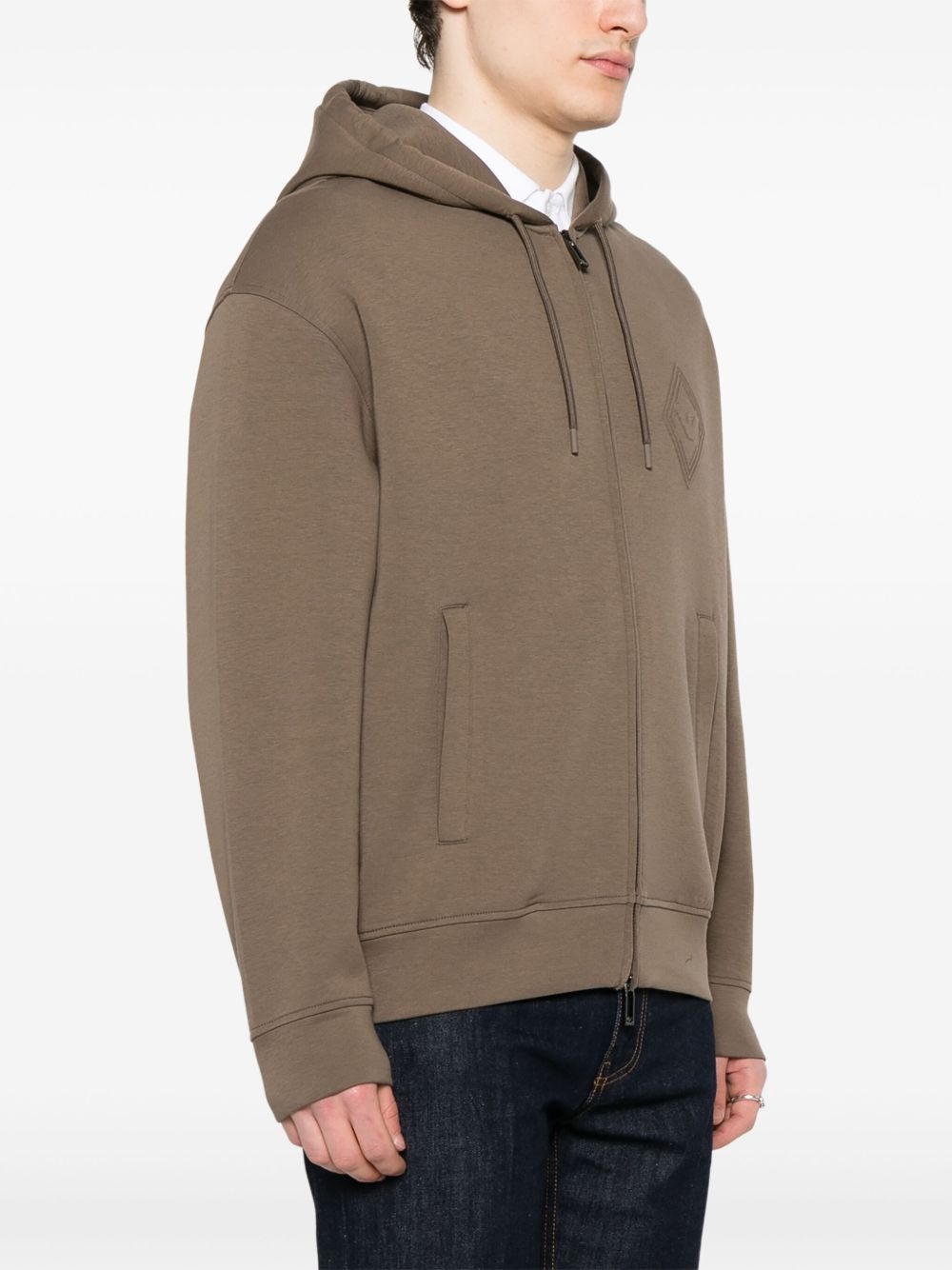 logo-embossed hoodie - 3